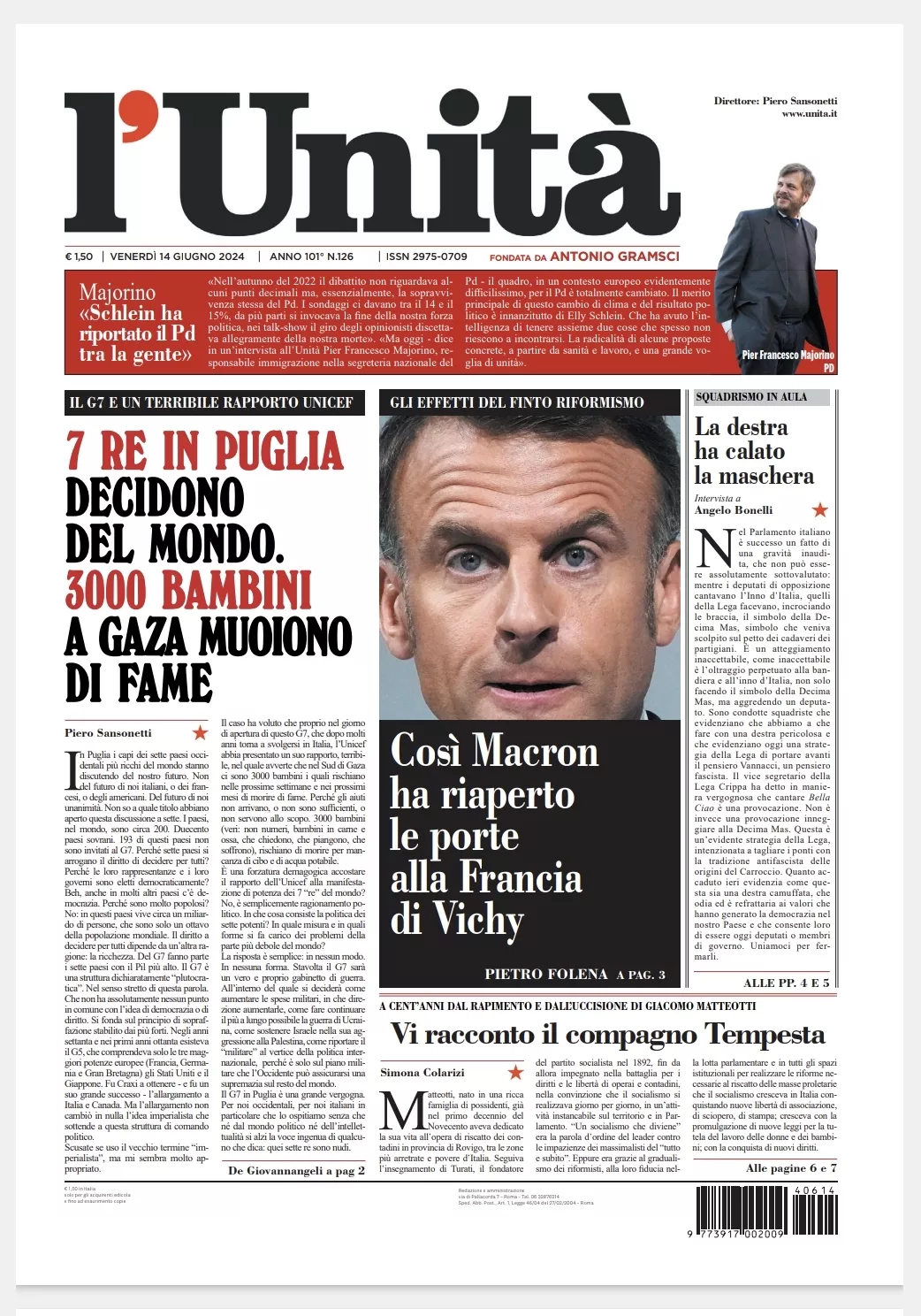 Prima-pagina-corriere adriatico-edizione-di-oggi-13-06-2024